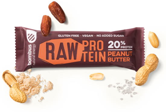 Obrázek Bombus Raw protein Arašídové máslo 50g