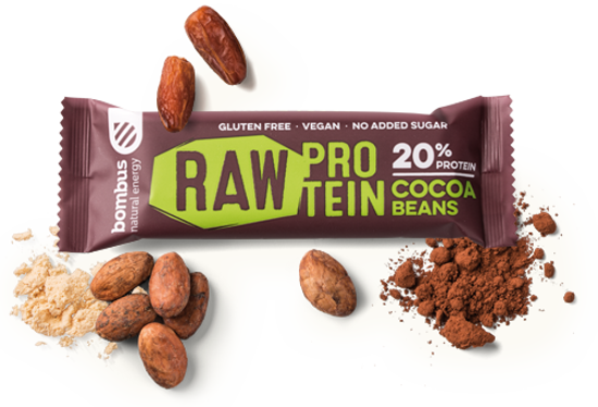 Obrázek Bombus Raw protein Kakaové boby 50g
