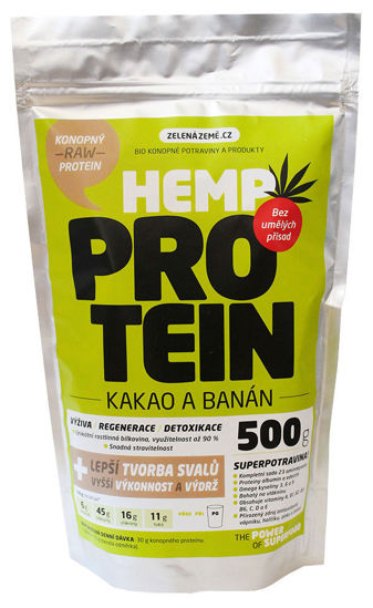Obrázek Konopný Protein s banánem 500g Zelena Země