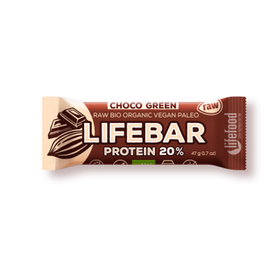 Obrázek Lifebar protein BIO čokoláda a spirulina 47g Lifefood