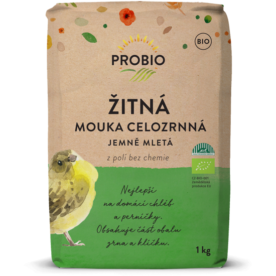 Obrázek Celozrnná mouka žitná jemně mletá BIO 1kg Pro Bio
