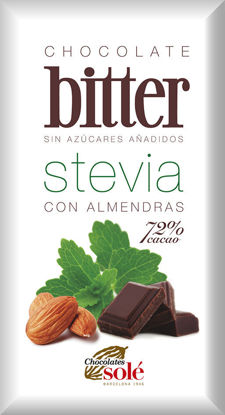 Obrázek Hořká čokoláda s mandlemi Stévie Sole 100g