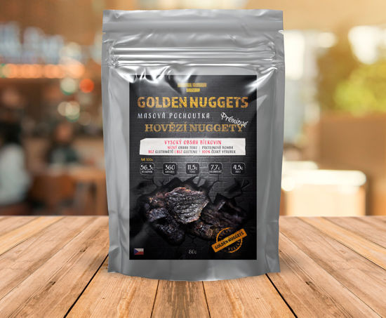 Obrázek Hovězí nugety 80g Golden Nuggets - sušené maso