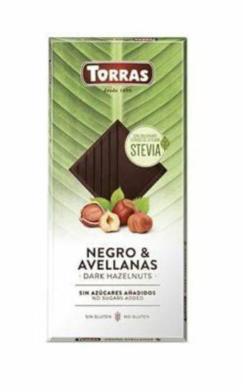 Obrázek Čokoláda Stévie s lískovými ořechy 100g Torras