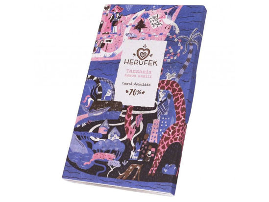 Obrázek Tanzania tmavá čokoláda 70% 50g Herufek