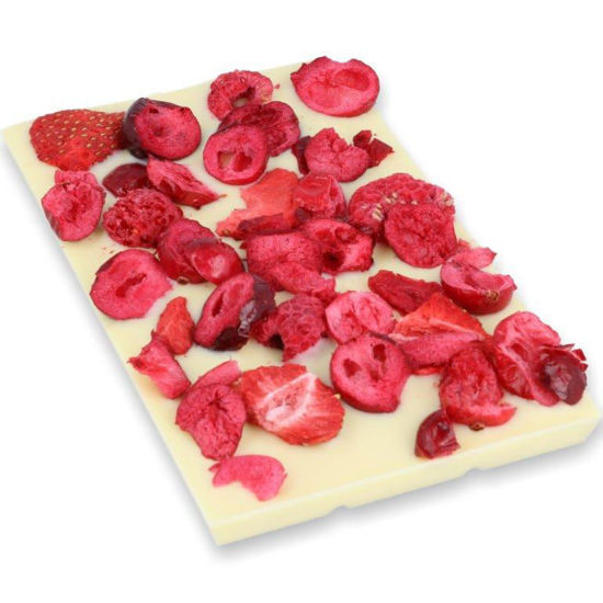 Obrázek Čokoládová tabulka bílá + malina 100g Chocotopia