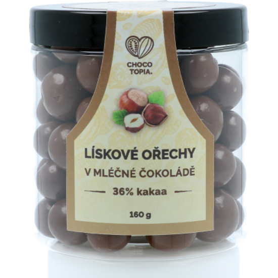 Obrázek Lískové ořechy v mléčné čokoládě 160g Chocotopia