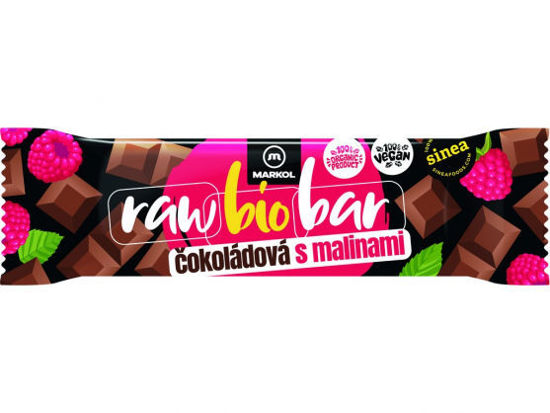 Obrázek Čokoládová s malinami 40g Raw tyčinka