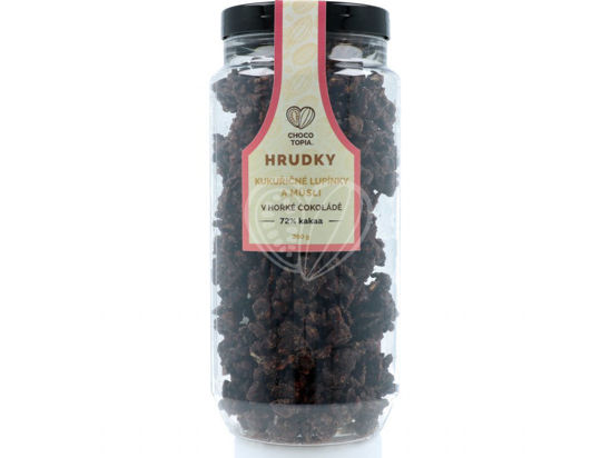 Obrázek Hrudky corn flakes v hořké čokoládě 275g Chocotopia