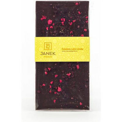 Obrázek Tmavá čokoláda s lyofilizovanými malinami a ostružinami 85g Janek