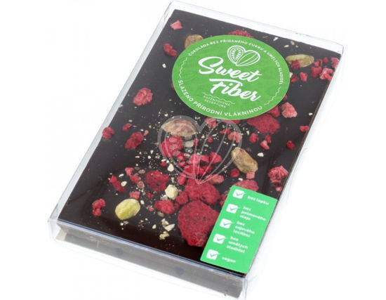 Obrázek Sweet Fiber pistácie + maliny 100g Chocotopia