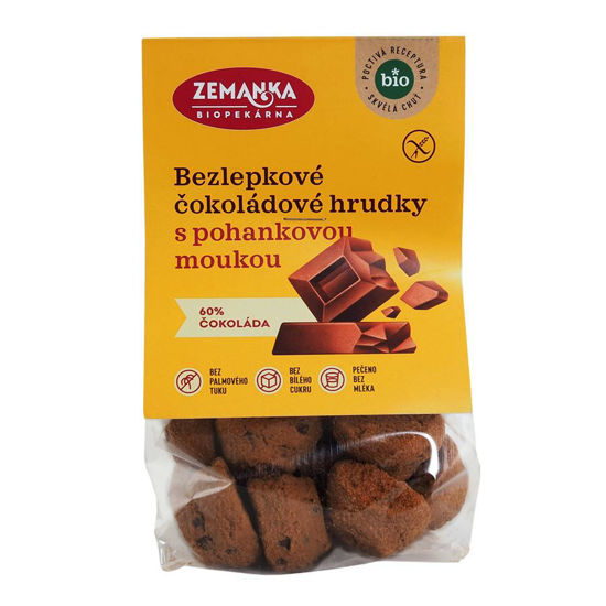 Obrázek Bezlepkové čokoládové bio hrudky 100g Zemanka
