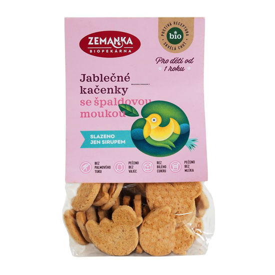 Obrázek BIO jablečné kačenky se špaldovou mouku 100g Zemanka