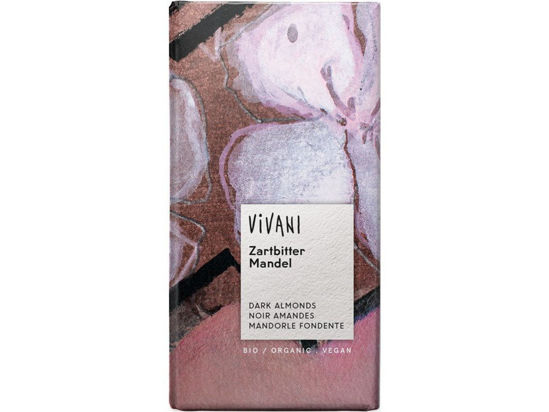 Obrázek Hořká čokoláda s mandlemi BIO 100g Vivani