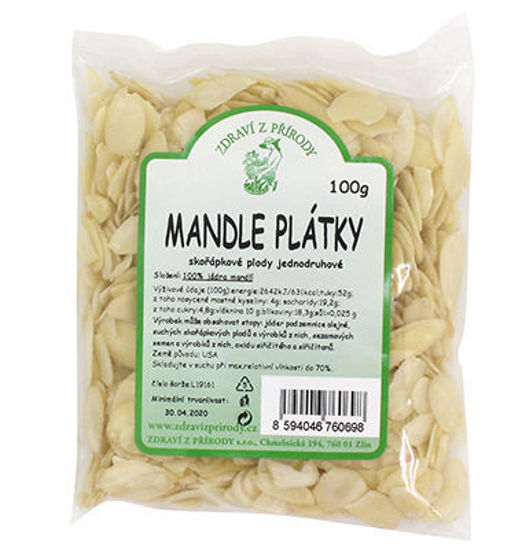 Obrázek Mandle plátky 100g Zdraví z přírody